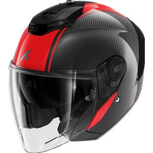 Shark CASCO RS JET CARBON BLANK CARBON RED CARBON | SHARK HELMETS