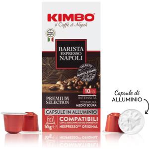 Kimbo 10 Capsule in alluminio Kimbo Espresso Barista Napoli compatibili Nespresso