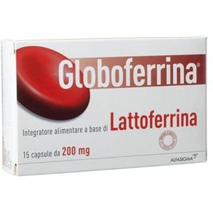 Alfasigma Globoferrina Integratore di Lattoferrina 200mg, 15 Capsule