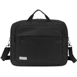 Atlantis Borsa notebook 15.6 pollici a tracolla modello KL12, imbottitura interna, vano porta documenti, tasca esterna per accessori, fascia per aggancio Trolley Cinghia a tracolla, colore nero.