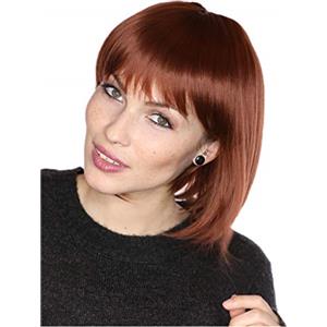 Prettyland parrucca da donna naturale opaca corta caschetto tutti i giorni a volume pieno Castano E Nero Misto C1920