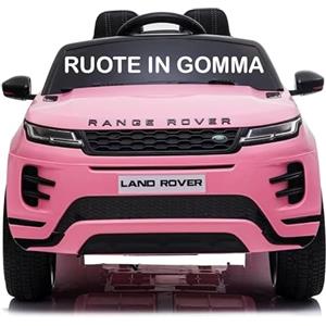 TOYSCAR Macchina Elettrica Per Bambini Range Rover Evoque Full Optional Ruote in Gomma Auto Elettrica Per Bambini Telecomandata Sedile In Pelle Porte Apribili Doppio Motore Elettrico 12V TOYSCAR rosa