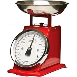 PREMIER Housewares 0807229 Bilancia da Cucina in Acciaio Inossidabile, 3 kg, Rosso
