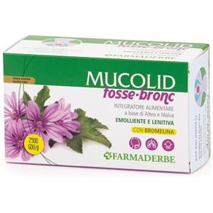 Farmaderbe Mucolid Tosse Bronc - Integratore Alimentare con Malva, Altea, Acido Jaluronico e Bromelina - 15 Bustine da 10 ml
