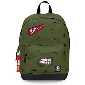 Seven Zaino INVICTA - Perky Pack - Verde militare - 27 Lt - Tasca porta pc - Scuola e tempo libero - americano