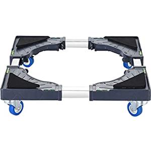 Generic Base per lavatrice regolabile Base mobile multifunzionale con 4×2 ruote bloccabili Supporto base per lavatrice Asciugatrice regolabile e lunghezza/larghezza della base 42-65 cm Carrello per