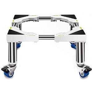 Generic Base per lavatrice regolabile Supporto per lavatrice resistente Ruote per elettrodomestici Carrello per frigorifero regolabile Base mobile per armadietto Lavasciuga da 45-65 cm Asciugatrice