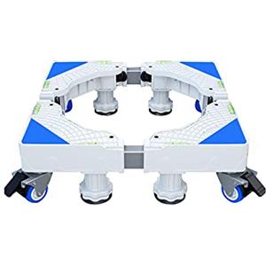 Generic Base per lavatrice regolabile Supporto per lavatrice Asciugatrice mobile e carrello - Lunghezza/larghezza 40-68 cm Base regolabile Supporto per frigorifero Carrello da esterno stabile con 4