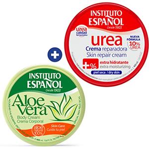 Instituto Español Crema Idratante Corpo Aloe Vera, Urea Crema Corpo Donna, Uomo,Trattamento Quotidiano per l pelle Secca e Screpolata, Mani, Piedi, Set 800 ml