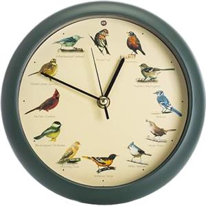 Mark Feldstein & Associates Mark Feldstein and Associates - Orologio da parete/scrivania originale con uccello canto, 20,3 cm