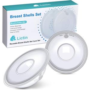 Lictin 2 Coppette Raccoglilatte-Proteggi Capezzolo per l'allattamento (60ML), senza Bisfenolo A (BPA), in morbido silicone con fori di ventilazione, conchiglie per l'allattamento riutilizzabili