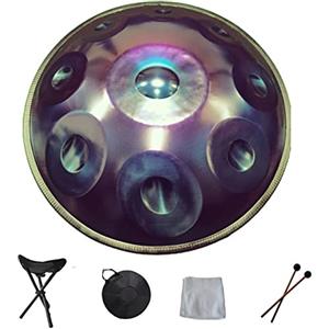 SHATONG Handpan armonico Drum Hand Pan 9 10 12 14 Note Strumento a percussione Professionale Handpan in Acciaio con Borsa da Viaggio Decorazione in Corda e Mazze per Meditazione Yoga Zen