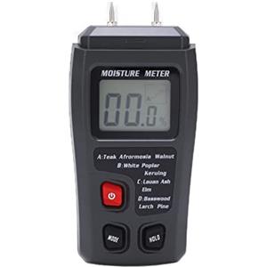 Fockety Misuratore di umidità del legno, rilevatore di perdite d'acqua a pin con display LCD retroilluminato, sensore di umidità dell'umidità digitale portatile portatile per legno, legna da ardere, mattoni