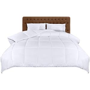 Utopia Bedding Piumino 180 x 200 cm, Piumone Leggero per Letto Una Piazza e Mezza, 100% Imbottitura in Fibra Cava, Trapunta in Microfibra per Tutte le Stagioni (Bianco)