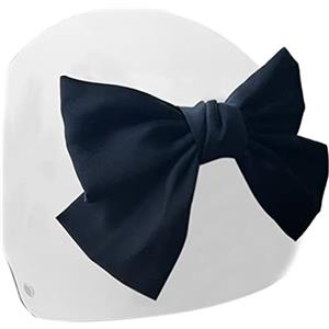 Tsangbaby Fiocchi a nastro per casco grande tinta unita Bowknot casco da sci decorazione donna casco di Natale accessorio per casco da pattinaggio nero