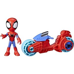 Hasbro Marvel Spidey e i Suoi Fantastici Amici - Action Figure di Spidey con Motocicletta Giocattolo, Giocattoli per Bambini dai 3 Anni in su