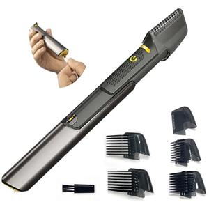 Acquisto Semplice TRIM-MAX - Rasoio Elettrico Corpo Uomo Professionale, Macchinetta di Precisione Senza Fili con Luce Led e Kit di 5 Testine per Barba; Capelli e Corpo; Ideale anche per Peli del Collo; Naso e Orecchie