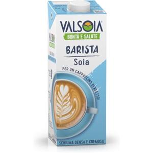 Valsoia - Bevanda Soia Barista, Formato Tetra Brik da 1000 ml, 100% Vegetale, Senza Lattosio, Ideale per Vegani, Vegetariani e Celiaci, Perfetto per Cappuccino, Schiuma Densa e Cremosa