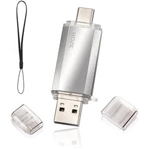lUCKGOOD886 Chiavetta USB 2 in1 32 GB, Type C Pendrive 32GB USB C Flash Drive 32 Giga 2-in-1 OTG Penna USB 32 GB per PC/Tablet/Laptop/Smartphone con Tipo C, Xiaomi/Oneplus/Huawei (Silver)