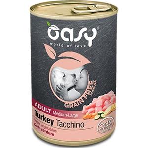 Oasy Grain Free per Cani Adult Medium-Large da 400 gr Gusto Tacchino con Verdure
