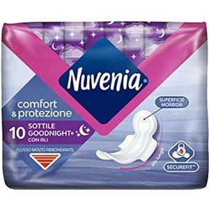 Nuvenia Comfort e Protezione 10 Assorbenti con Ali Notte