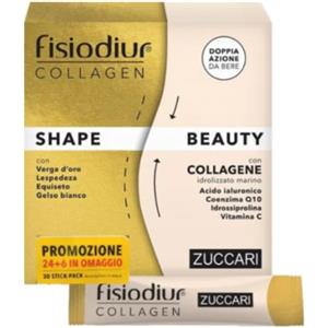 Zuccari Fisiodiur Collagen - Integratore Alimentare con Collagene Marino, Vitamina C e Ingredienti Naturali per Bellezza e Benessere, 30 Stickpack