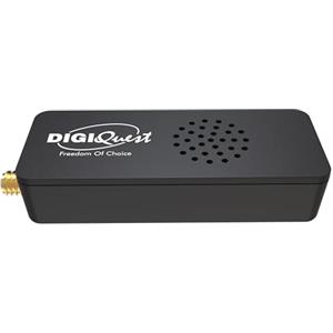 DIGIQUEST Decoder terrestre Stick Retro Tv X2O | Salvaspazio | Ideale per TV a parete | Risparmia energia e sfrutta l'alimentazione della TV | Con autoscansione automatica | Nero