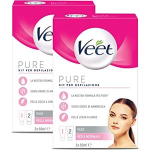 Veet Kit Completo Depilazione Viso, Crema Depilatoria e Crema Post Epilazione, 2x 50 ml, 2 confezioni