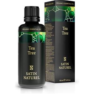 SatinNaturel Tea Tree Oil Puro 100ml, Olio essenziale di Tea Tree biologico 100ml - Olio essenziale di Tea Tree vegano - Oli essenziali per diffusore - Satin Naturel
