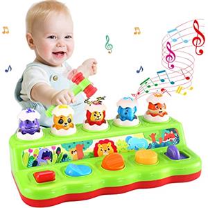 Yerloa Giochi Bambini 1 Anno Montessori - Gioco Pop-Up Educativo con Animali Suoni Luci Musica - Sviluppo Sensoriale Abilità Motorie - Regalo Compleanno Natale Bambina Bambino 1 2 3 Anni