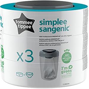 Tommee Tippee Simplee Le ricariche, Confezione da 3, compatibili esclusivamente con i mangiapannolini Simplee Sangenic
