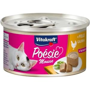 Vitakraft Poésie Mousse con Pollo - Alimento umido per gatti adulti, 85g, senza zuccheri aggiunti