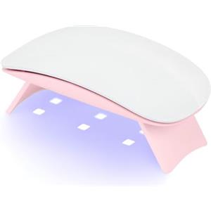 Madenia Mini Lampada UV LED Unghie, 6W USB Portatile Lampada Unghie, Mini Lampada UV con 60s Timer, Fornetto Unghie Semipermanente per Smalto Gel, Shellact per Principianti, Rosa