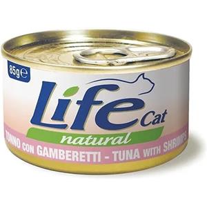 Life Cat Natural Tonno con Gamberetti - Alimento Umido per Gatti - 85 gr