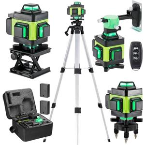Weytoll Livella Laser 16 Linee Livella a Bolla IP54, Batteria da 2400 mAh x 2, con Treppiede Telescopico per la Posa di Piastrelle per Pavimenti, Divisori di Installazione