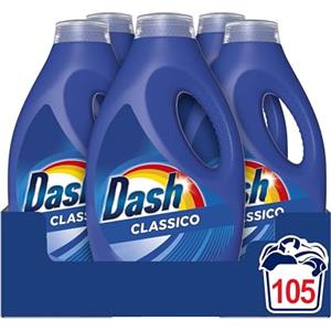 Dash Detersivo Liquido Lavatrice, 105 Lavaggi (21x5), Classico, Rimuove Le Macchie, Efficace Anche A Freddo E In Cicli Brevi