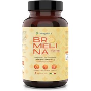 Neagenics Bromelina Ultra Forte Drenante 500 mg Anticellulite Ritenzione Idrica Microcircolo Gambe Enzimi Digestivi Gonfiore Addominale Donna Cellulite Glutei Ananas 120 Cps Made in Italy