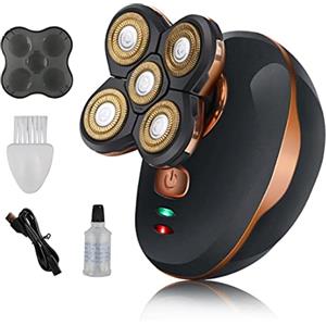 DFBFMO Rasoio elettrico per uomini e donne Wet & Dry Rasoio elettrico impermeabile per uomo con display a LED rasoio rotante per capelli per testa, viso, pelle, capelli, spazzola per la pulizia della barba,