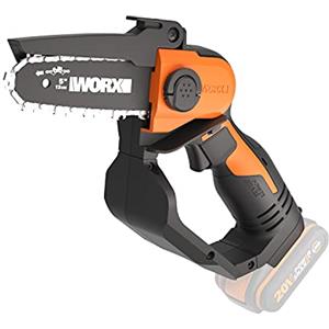 WORX WG324E.9 - Motosega compatta senza fili, 12 cm, 20 V, solo strumento, motore ad alta efficienza, design leggero e sicuro, senza batteria o caricabatterie