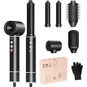 Atopskins Air Styler 5 in 1, Asciugacapelli 110000 RPM 20m/s, Asciugacapelli Styler con Hairstyler, Arricciacapelli ad aria, Spazzola Lisciante, Styler Capelli, Solo 340g, Leggero e Silenzioso