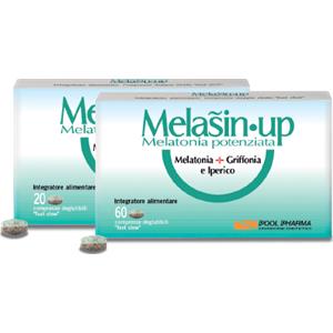 Pool Pharma Melasin Up 1mg - Integratore Alimentare con Melatonina, Griffonia e Iperico, 60 Compresse per un Sonno Ristoratore