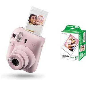 Fujifilm instax mini 12 Blossom Pink - Macchina Fotografica Istantanea + Confezione da 20 Pellicole Istantanee instax mini, Dimensioni Stampa 86 mm x 54 mm