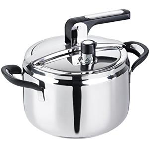 Barazzoni Silicon Pro Pentola a Pressione, Acciaio Inox 18/10, Diametro cm 22, Litri 5. Made in Italy.