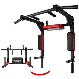 ONETWOFIT Sbarra Multifunzione per trazioni da Fissare al Muro/Barra per Chin Up, Dip Station per Allenamento in Palestra a casa al Coperto