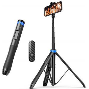 ATUMTEK Treppiede Selfie Treppiede, Selfie Stick con alluminio resistente e piedi antiscivolo Treppiede Smartphone TikTok per iPhone e Android, registrazione video, streaming live