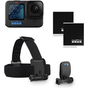 GoPro Pacchetto HERO11 Black: include fotocamera HERO11 Black, fascia per la testa + QuickClip e batteria Enduro (2 in totale)