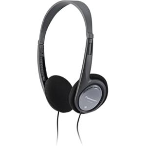 Panasonic RP-HT090E-H Cuffie Stereo Leggere, Cuffie On-Ear, Cavo Lungo 5m, Controllo del Volume, XBS, Jack 3,5mm, Nero