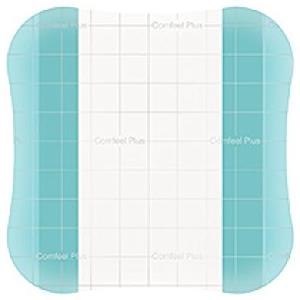 Coloplast Comfeel Plus - Medicazione Idrocolloidale 20x20 cm, 5 Pezzi, Bordi Smussati per Ustioni e Ulcere