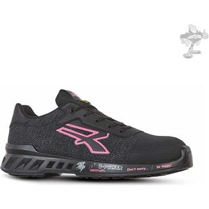 U-Power Scarpe Antinfortunistiche Michelle S1P SRC ESD Donna - Numero 38 - Nero/Rosa, Tomaia in Nylon Traspirante