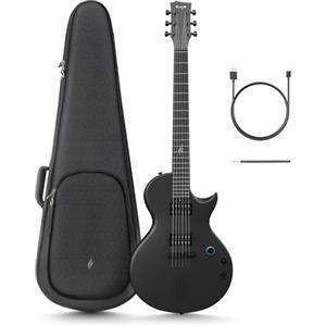 enya Chitarra Elettrica Enya Nova-Go Sonic - Chitarra Nera Intelligente in Fibra di Carbonio con Altoparlante Wireless da 10 W, Preimpostazioni Integrate, Cavo di Ricarica, Chiave di Regolazione